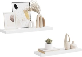 vidaXL Ράφια Τοίχου 2 τεμ. Άσπρα 80x23,5x3,8 εκ. MDF