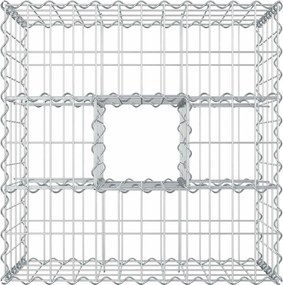 vidaXL Ανασηκωμένο κρεβάτι gabion Ασημί