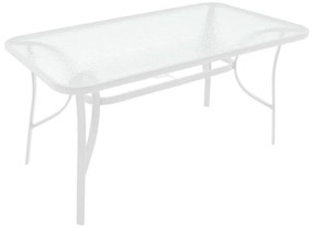 Τραπέζι Valor μέταλλο λευκό-γυαλί 120x70x70εκ 120x70x70 εκ.