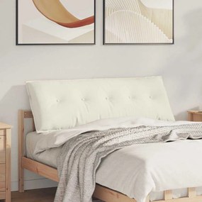 vidaXL Μαξιλάρι Πλάτης Κρεμ 140 x 50 cm Υφασμάτινο Κορντουρά