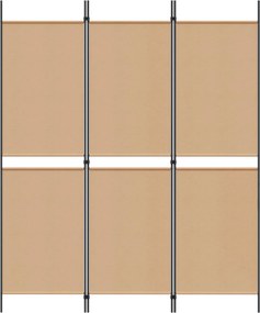 vidaXL 3-Panel Room Divider Μπεζ 150 x 180 cm Ύφασμα