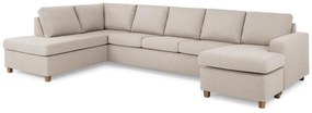 Γωνιακός Καναπές Scandinavian Choice C161, Δρυς, Beige, 344x199x80cm, Πόδια: Ξύλο | Epipla1.gr