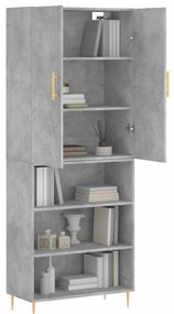 vidaXL Ντουλάπι Γκρι Σκυροδέματος 69,5x34x180 εκ. Επεξεργασμένο Ξύλο