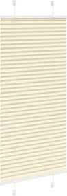 vidaXL Πλισέ περσίδα Κρέμα 65x100 cm Πλάτος υφάσματος 64,4 cm