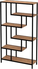 Βιβλιοθήκη Larissa Megapap χρώμα μαύρο - pine oak 90x30x159εκ.