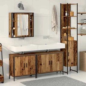 vidaXL Σετ Επίπλων Μπάνιου με ράφι Άλλο 4 pcs Καφέ 33 x 33 x 185.5 εκ