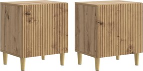 vidaXL Κομοδίνο 2 τεμ. Artisan Δρυς 43 x 34,5 x 50 εκ