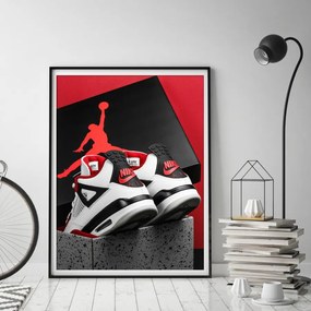 Πόστερ &amp; Κάδρo Sneakers KDS020B 22x31cm Μαύρο Ξύλινο Κάδρο (με πόστερ)