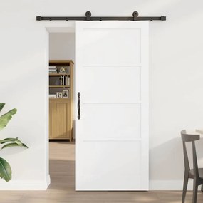 vidaXL Συρόμενη Πόρτα με Σετ Υλικών 'ORKDAL' Λευκή Συμπαγής Ξύλινη Πεύκη