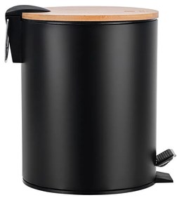 Χαρτοδοχείο Μπάνιου Bamboo Essentials Soft Close 5Lt Μαύρο - Estia