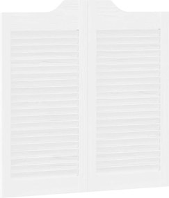 vidaXL Πόρτες Swing 2 pcs Λευκό Μασίφ Ξύλο Πεύκου