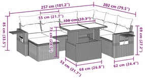 ΣΑΛΟΝΙ ΚΗΠΟΥ ΣΕΤ 8 ΤΕΜΑΧΙΩΝ ΓΚΡΙ ΣΥΝΘΕΤΙΚΟ ΡΑΤΑΝ ΜΕ ΜΑΞΙΛΑΡΙΑ 3268070