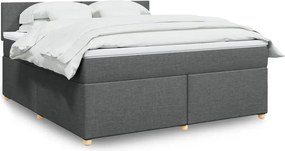 vidaXL Κρεβάτι Boxspring με Στρώμα Σκούρο Γκρι 180x200 εκ Υφασμάτιν