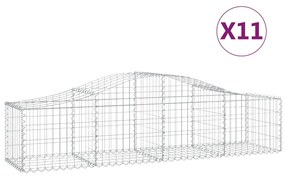 vidaXL Συρματοκιβώτια Τοξωτά 11 τεμ. 200x50x40/60 εκ. Γαλβαν. Ατσάλι