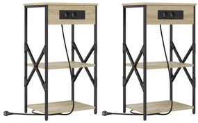 vidaXL Κουτιά Κρεβατοκάμαρας 2 pcs Sonoma Δρυς 41 x 31 x 76 εκ.