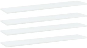 vidaXL Ράφια Βιβλιοθήκης 4 τεμ. Λευκά 100x20x1,5 εκ. από Επεξ. Ξύλο