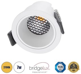 Χωνευτό Σποτ Downlight LED TrimLess 7W Λευκό-Θερμό 2700K PLUTO-S 60249 Globostar-60249-Λευκό 60249