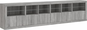 vidaXL Μπουφές με LED Γκρι Sonoma 283 x 37 x 67 εκ.