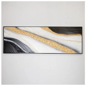 Πίνακας Σε Καμβά Μαύρο-Άσπρο &amp; Χρυσό 52x152x4.5cm 755-12042 Estheti-755-12042-Μαύρο-Λευκό 755-12042