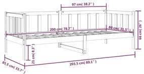 ΚΑΝΑΠΕΣ ΚΡΕΒΑΤΙ ΚΑΦΕ ΜΕΛΙ 80 X 200 ΕΚ. ΑΠΟ ΜΑΣΙΦ ΞΥΛΟ ΠΕΥΚΟΥ 814687