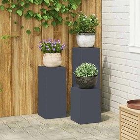 vidaXL Βάση φυτών 3 pcs Ανθρακί Ατσάλι