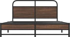vidaXL Σκελετός Κρεβ. Χωρίς Στρώμα Καφέ Δρυς 160x200 εκ. Μεταλλικό