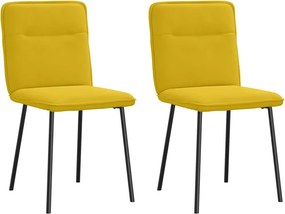 vidaXL Καρέκλες Τραπεζαρίας 2 τεμ. Κίτρινες Βελούδινες