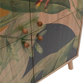 Ντουλάπι Sonoma / Πράσινο / Κίτρινο GONETI 95x36x111