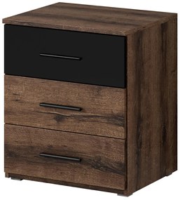 Κομοδίνο Delta Plus-Καρυδί - Μαύρο