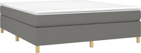 vidaXL Κρεβάτι Boxspring με Στρώμα Σκούρο Γκρι 180x200 εκ Υφασμάτιν