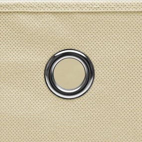 vidaXL Κουτιά Αποθήκευσης με Καπάκια 10 τεμ. Κρεμ 28 x 28 x 28 εκ.