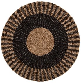 ΧΑΛΙ ΣΤΡΟΓΓΥΛΟ KIRKI HM7843 ΑΠΟ ΦΥΣΙΚΕΣ ΙΝΕΣ SEAGRASS ΜΑΥΡΟ-ΦΥΣΙΚΟ Φ150εκ.