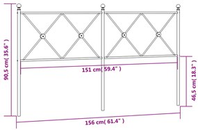 vidaXL Κεφαλάρι Λευκό 150 εκ. Μεταλλικό