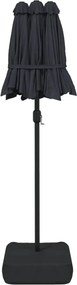 vidaXL Ομπρέλα Κήπου με Διπλή Κορυφή και LED Μαύρη 316 x 145 εκ.
