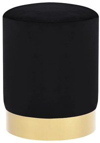 vidaXL Σκαμπό Μαύρο / Χρυσό Βελούδινο 28 x 36 cm