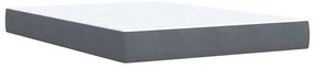 vidaXL Κρεβάτι Boxspring με Στρώμα Σκούρο Γκρι 140x190 εκ. Βελούδινο