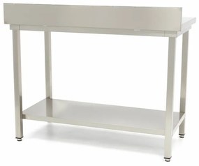Stainless Steel Table - 180 x 70cm - Adjustable Height - with Backsplash