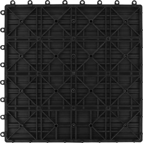 vidaXL Πλάκα Κατασκευής 22 pcs Μαύρο 30 x 30 cm WPC