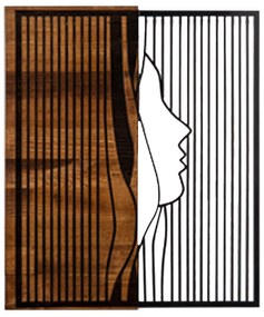 Διακοσμητικό Τοίχου C4801 Προφίλ Γυναίκας Μέταλλο - Ξύλο 48x3(βάθος)x58Υεκ. 48x3x58 εκ.