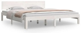 vidaXL Πλαίσιο Κρεβατιού Λευκό 180 x 200 εκ. Μασίφ Ξύλο Super King
