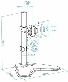 Βάση Τηλεόρασης TooQ DB1701TN-B