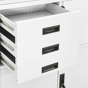 vidaXL Ντουλάπα Γραφείου Λευκή 90 x 40 x 180 εκ. Ατσάλινη