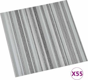 vidaXL Πλάκες Δαπέδου 5,11 τ.μ. 55 pcs PVC Ρίγες
