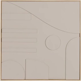 Πίνακας ανάγλυφος mdf μπεζ  60x3,8x60 εκ.