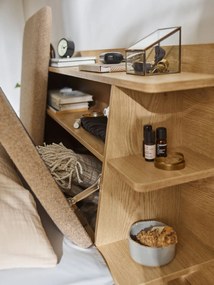 Επενδυμένο κρεβάτι Well III-Εκρού-160 x 200