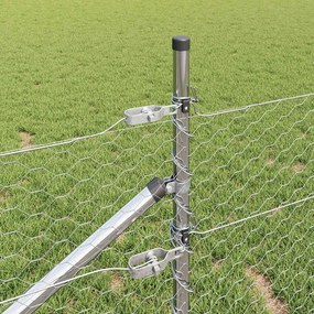 vidaXL Εξαγωνική Φράχτη με Στύλο 25 x 1 m Γαλβανισμένος Χάλυβας Ασημί