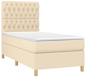 ΚΡΕΒΑΤΙ BOXSPRING ΜΕ ΣΤΡΩΜΑ ΚΡΕΜ 90X200 ΕΚ.ΥΦΑΣΜΑΤΙΝΟ 3142550