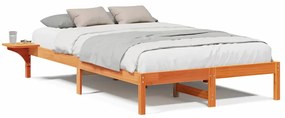 vidaXL Πλαίσιο κρεβατιού με κομοδίνα Καφέ 140 x 190 cm Καφέ κεριού