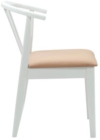 vidaXL Καρέκλα τραπεζαρίας 2 pcs Λευκό και Καφέ Καθαρό Καουτσούκ