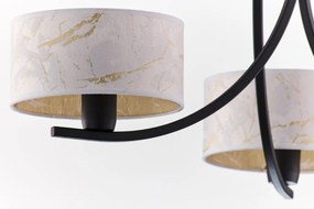 Κρεμαστό Πολύφωτο Arthur Φ65cm Μαύρο με Λευκό Ύφασμα